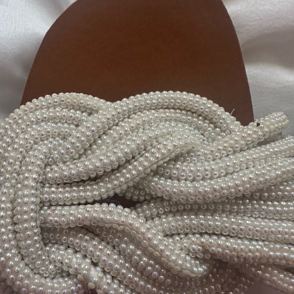 Steve Madden White Beaded Sandals - Picture 2 of 5